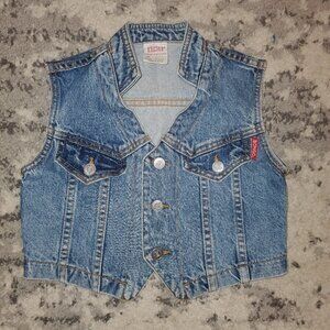 Vintage BONGO Jeans Denim Vest 80s 90s Cropped M Made In USA Gene Montesano